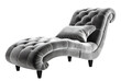 Gray Tufted Velvet Lounge Chaise Furniture, Isolated Illustration, Generative AI