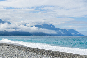 Poster - Beautiful sea beach and mountain in Hualien of Taiwan