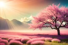 Landscape In Spring By AI Generating