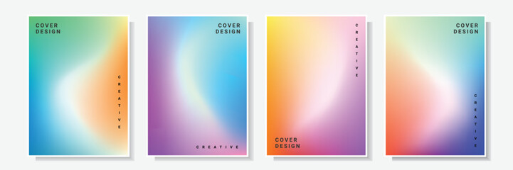 Wall Mural - modern gradation multicolor cover design collection vector graphic