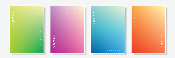 Wall Mural - gradation multicolor cover modern style set collection template design vector