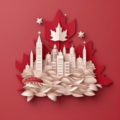 Wall Mural - Canada Day, Canadian Flag, Canada, Maple Leaf, Flag. Ai Generated