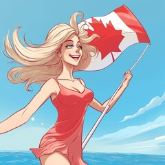 Wall Mural - Canada Day, Canadian Flag, Canada, Maple Leaf, Flag. Ai Generated