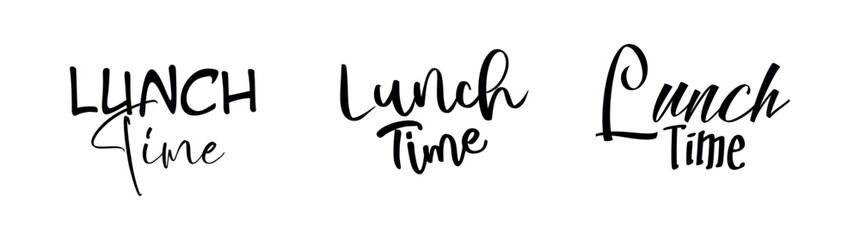 Wall Mural - Lunch time with creatif font design.	