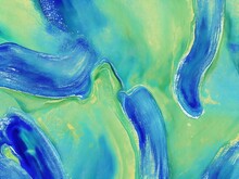 Abstract Watercolor Paint Background By Teal Color Blue And Green With Liquid Fluid Texture For Background, Banner, Ai Generative