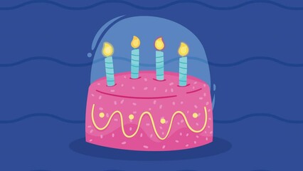 Poster - birthday cake with candles animation