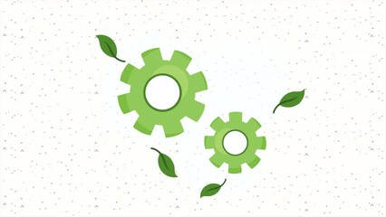 Sticker - eco friendly gear green animation