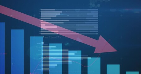 Poster - Animation of statistical data processing against blue background