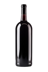 Wall Mural - Red wine bottle isolated on transparent background, PNG, Generative AI