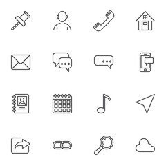 Aufkleber - social media line icons set