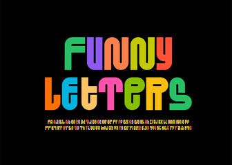 Poster - Art alphabet font, abstract typography letters and numbers, vector illustration 10EPS
