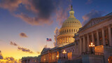 Fototapeta  -  US Capitol building at sunset, Washington DC, USA.