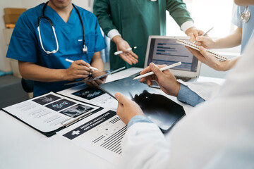 medical team working on digital tablet healthcare doctor technology tablet using computer analyzed t
