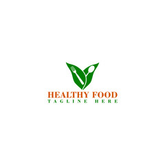 Sticker - Healthy food logo template isolated on white background