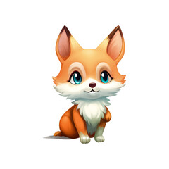 Wall Mural - cute fox character painting vector illustration