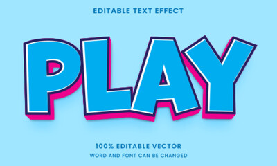 colorful cute kids playful title 3d graphic style editable text effect