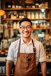 © Tebha Workspace - Portrait a asian waiter smiling confident AI Generative