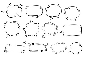 Bubble speech comic illustration outline