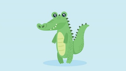 Canvas Print - cute crocodile animal character animation