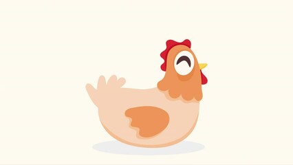 Sticker - cute hen farm animal animation