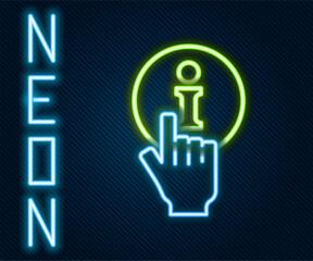 Aufkleber - Glowing neon line Information icon isolated on black background. Colorful outline concept. Vector