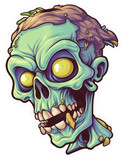 Fototapeta Dinusie - Beer in crazy zombie hands close up sticker