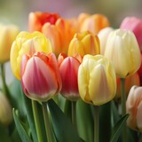 Fototapeta Tulipany - bouquet of yellow tulips