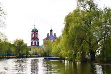 The Church Of The Forty Martyrs On The Trubezh River Among The Trees.