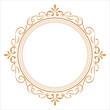 Vintage flourish Round frame Circle label vector