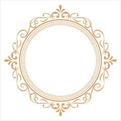Vintage flourish Round frame Circle label vector