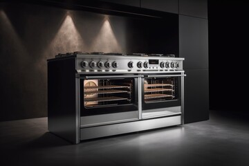 Poster - a commercial-grade oven with a sleek modern design, providing the ideal cooking environment, created with generative ai