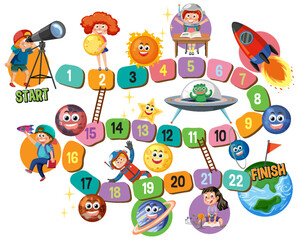 Wall Mural - snakes and ladders board game template