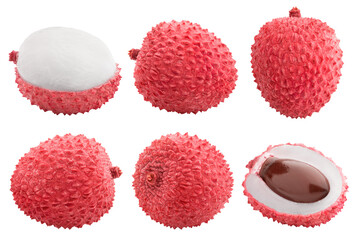 Wall Mural - lychee isolated on white background, full depth of field