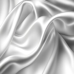White and Grey Crumpled Satin Pattern Background. Perfect Fabric Cloth for Wallpaper, Clothes and Curtains. Generative AI Technology.