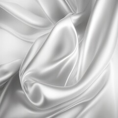 White and Grey Crumpled Satin Pattern Background. Perfect Fabric Cloth for Wallpaper, Clothes and Curtains. Generative AI Technology.