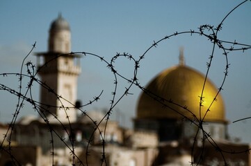 Wall Mural - Jerusalem behind the Barbed wire