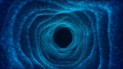Poster - Colorful Tunnel Background. Abstract digital background. Big data visualization. Data flow information. Concept of digital communication. Wormhole. 3D rendering.
