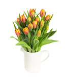 Fototapeta Tulipany - Bouquet of ginger tulips isolated