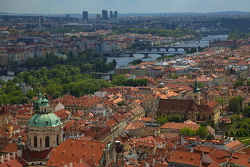 Wall Mural - View of the Lesser Town of Prague from the St. Vitus Cathedral, Czech republic, Europe
