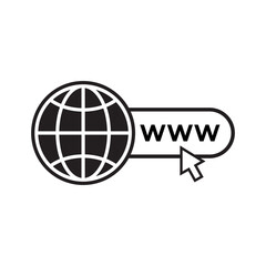 Poster - Click web icon vector. www website internet symbol concept