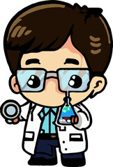 Wall Mural - scientist png graphic clipart design