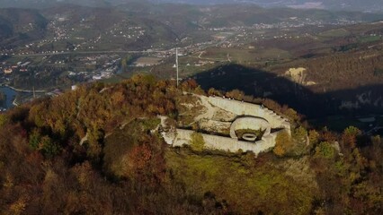 Sticker - Drone shot of mountainous in Visoko, Bosnia and Herzegovinia