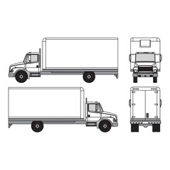 Wall Mural - truck car outline, year 1993, isolated white background, part 3