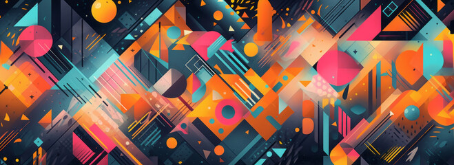 Wall Mural - vibrant geometric shapes wallpaper background