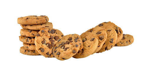 Wall Mural - Chocolate chip cookie on transparent png