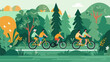 Daily life bike ride vector illustration