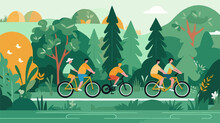 Daily Life Bike Ride Vector Illustration