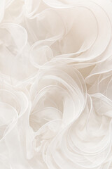 Elegant vertical background of the bride's wedding dress part. large ruffles of silk fabric in the color of ivory. Wedding background for text.