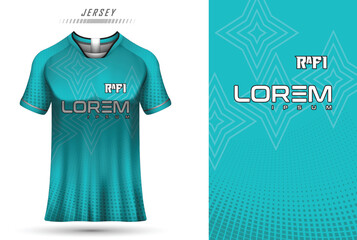 Vector fabric textile design for sport tshirt soccer jersey mockup for football club uniform front view