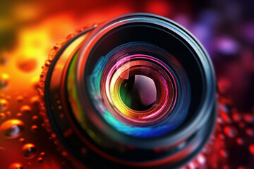 Poster -  A conceptual image of a camera lens as a key, unlocking the secrets of the world through the art of photography.  Generative AI technology.